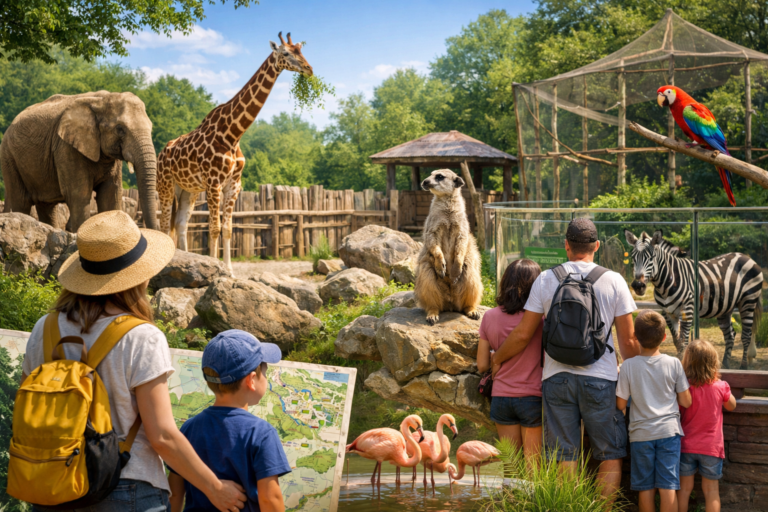 Rodzina zwiedza Krakowskie ZOO w Lesie Wolskim